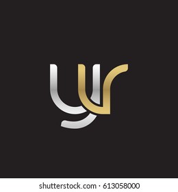 Initial letters yv, round overlapping lowercase logo modern design silver gold