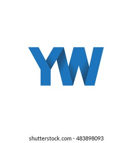 Initial letters YW overlapping fold logo blue