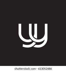 Initial letters yy, round overlapping lowercase logo modern design white black background