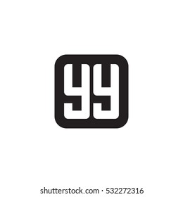 Initial letters YY rounded square shape monogram black simple logo