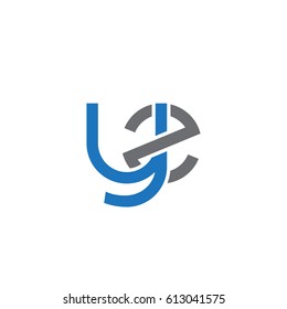 Initial letters yz, round overlapping lowercase logo modern design blue gray