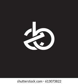 Initial letters zb, round overlapping lowercase logo modern design white black background