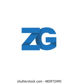 Initial letters ZG overlapping fold logo blue
