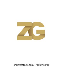 Initial letters ZG overlapping fold logo brown gold