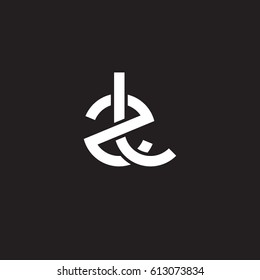Initial letters zl, round overlapping lowercase logo modern design white black background