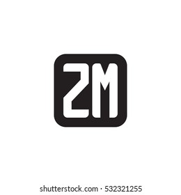 Initial letters ZM rounded square shape monogram black simple logo