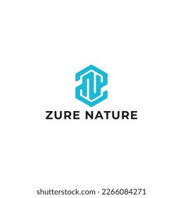 Resumen de la letra inicial logotipo ZN o NZ en color azul aislado en fondo blanco aplicado para el logotipo de muebles de casa también adecuado para las marcas o empresas tienen nombre inicial NZ o ZN.