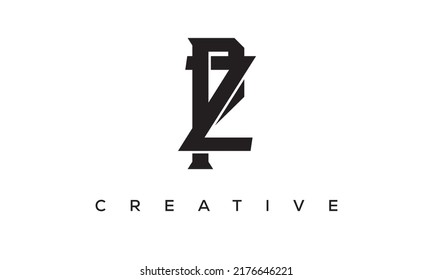 Initial letters ZP, PZ Monogram logo design with Creative Style alphabet symbol. ZP, PZ Spiral letters Universal elegant vector emblem, logotype. Graphic alphabet symbol for corporate identity