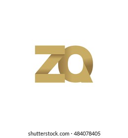 Initial letters ZQ overlapping fold logo brown gold