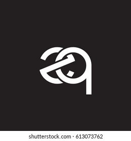 Initial letters zq, round overlapping lowercase logo modern design white black background