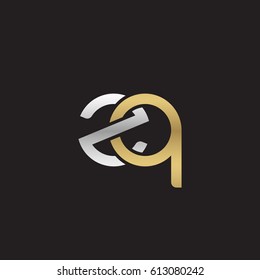 Initial letters zq, round overlapping chain shape lowercase logo modern design silver gold
