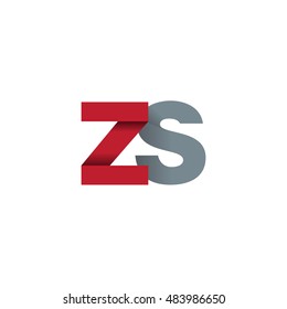Initial letters ZS overlapping fold logo red gray