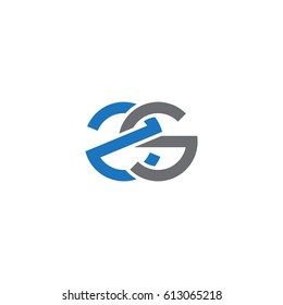 Initial letters zs, round overlapping lowercase logo modern design blue gray