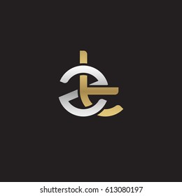 Initial letters zt, round overlapping chain shape lowercase logo modern design silver gold