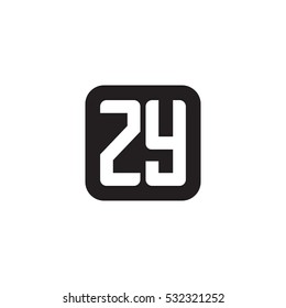 Initial letters ZY rounded square shape monogram black simple logo