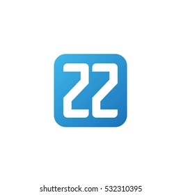 Initial letters ZZ rounded square shape blue simple logo