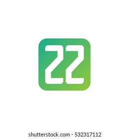 Initial letters ZZ rounded square shape green simple logo