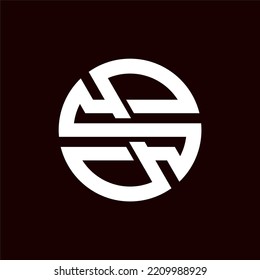 Initial lettet S or SS logo template with geometric heraldic circle illustration in flat design monogram symbol