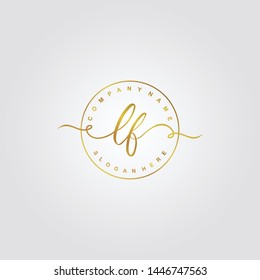 Initial LF beauty handwriting logo template vector