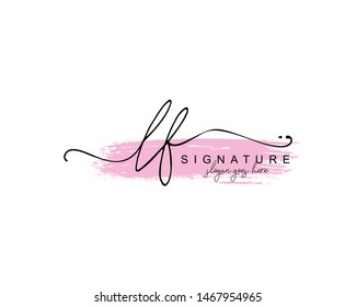 Initial LF beauty monogram and elegant logo design, handwriting logo of initial signature, wedding, fashion, floral and botanical with creative template.