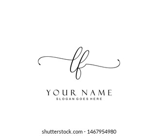 Initial LF beauty monogram and elegant logo design, handwriting logo of initial signature, wedding, fashion, floral and botanical with creative template.
