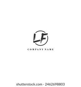 Initial LF brush logo company trend identity
