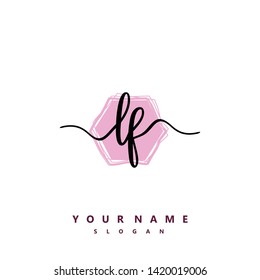 Initial LF handwriting logo template vector