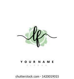 Initial LF handwriting logo template vector