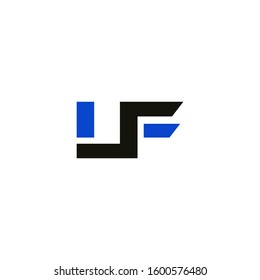Initial LF icon design template elements for business company logo. Outstanding professional elegant trendy awesome artistic black and red color. Logotype idea vector isolated on white background.