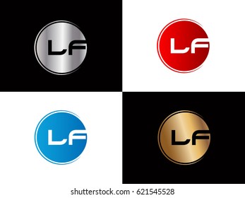 initial lf letter logo red and blue gold silver 


