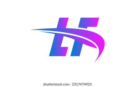 Logo de la carta LF inicial con plantilla de vectores gráficos de diseño Swoosh para identidad de empresa y empresa.