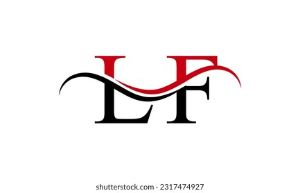 Initial LF letter Logo With Swoosh Design Graphic Vector Template for Business and Company Identity.
