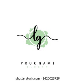 Initial LG handwriting logo template vector