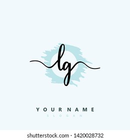 Initial LG handwriting logo template vector