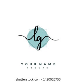 Initial LG handwriting logo template vector