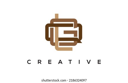 Logotipo de Monograma de las letras iniciales LGQ. Ilustración de vectores de iconos de las Letras LGQ Modernas creativas.