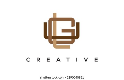 Anfangsbuchstaben LGU, UGL-Buchstaben Monogramm, drei Buchstaben kreatives modernes typografisches Logo, auffälliges LGU, stylisches UGL-Logo, Vektorgrafik