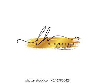Initial LH beauty monogram and elegant logo design, handwriting logo of initial signature, wedding, fashion, floral and botanical with creative template.