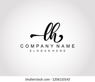 Initial LH handwriting logo vector