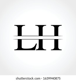 Initial LH letter Logo Design vector Template. Abstract Black Letter LH logo Design