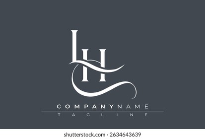 Initial LH Logo Design Vector. Elegant Monogram Logo Design with Decorative Elements and Typography