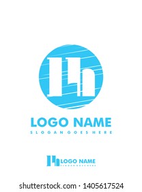 Initial LH negative space logo with circle template