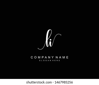 Initial LI beauty monogram and elegant logo design, handwriting logo of initial signature, wedding, fashion, floral and botanical with creative template.