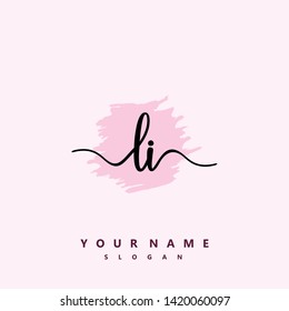 Initial LI handwriting logo template vector