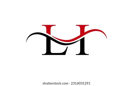 Logotipo inicial de la letra LI con plantilla de vectores gráficos de diseño Swoosh para identidad de empresa y empresa.
