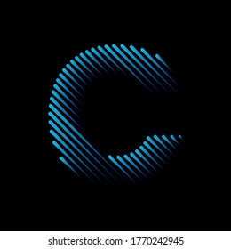 Initial line Letter C Logo Icon Concept. Creative Minimal Alphabet Emblem Design Template. Graphic Symbol for Corporate Business Identity.Creative Vector Graphic Element.