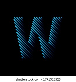 Concepto de icono del logotipo de la letra W de la línea inicial. Plantilla de diseño de Emblema de Alfabeto Mínimo Creativo. Símbolo gráfico para identidad empresarial.Elemento gráfico vectorial creativo.