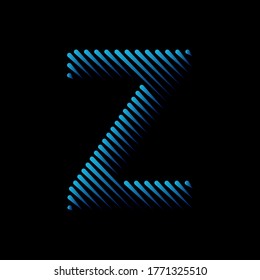 Initial line Letter Z Logo Icon Concept. Creative Minimal Alphabet Emblem Design Template. Graphic Symbol for Corporate Business Identity.Creative Vector Graphic Element.