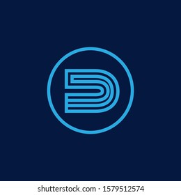 Initial line logo letter D for business company or brand product