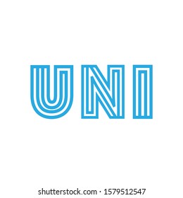 Initial line logo letter UNI for business company or brand product